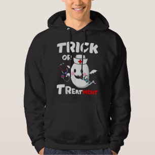 Halloween Trick Or Treatment Funny Nurse Nursing C Hoodie