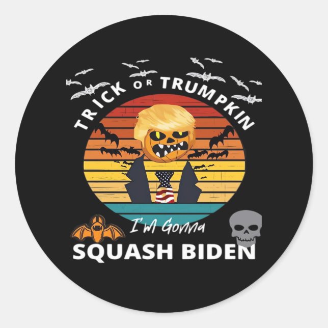 Halloween Trick Or Trumpkin Horror Costume Classic Classic Round Sticker (Front)