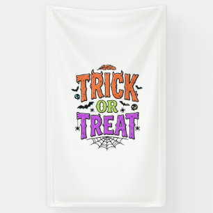 Halloween Trick Treat Funny Spider Web Retro_1 Banner