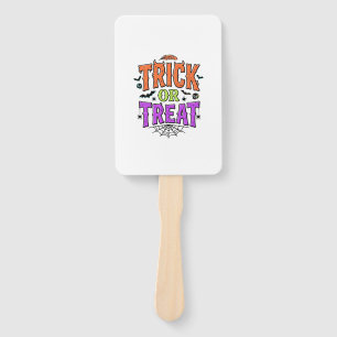 Halloween Trick Treat Funny Spider Web Retro_1 Hand Fan