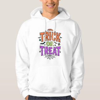 Halloween Trick Treat Funny Spider Web Retro_1 Hoodie