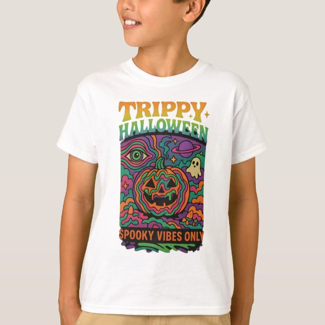 Halloween Trippy Full Colour Retro Clothes Unisex T-Shirt (Front)