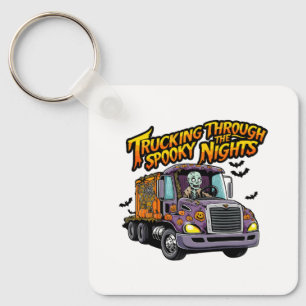 Halloween Truck Driver Key Ring
