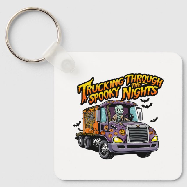 Halloween Truck Driver Key Ring (Front)
