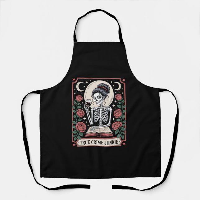 Halloween True Crime Junkie Tarot Card Apron (Front)
