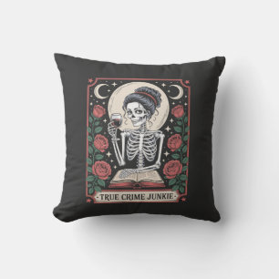 Halloween True Crime Junkie Tarot Card Cushion