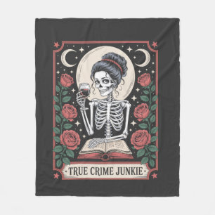 Halloween True Crime Junkie Tarot Card Fleece Blanket