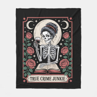 Halloween True Crime Junkie Tarot Card Fleece Blanket