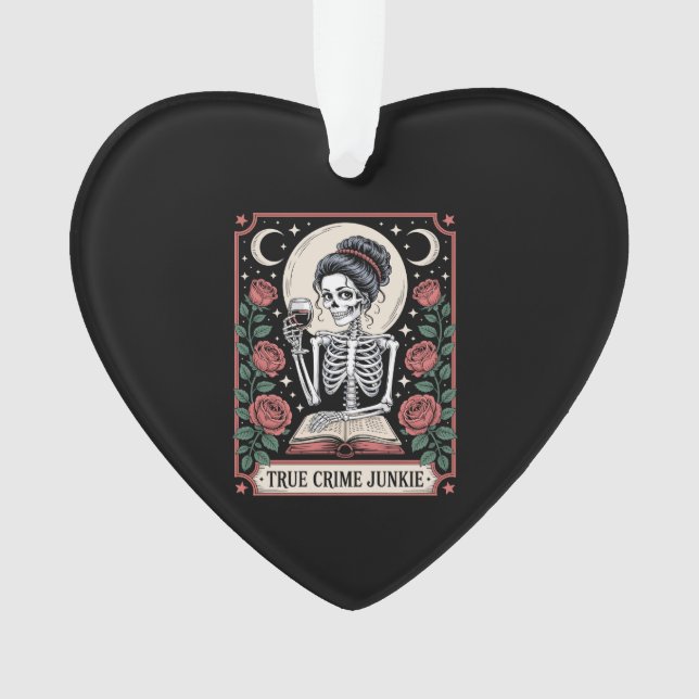 Halloween True Crime Junkie Tarot Card Ornament (Front)