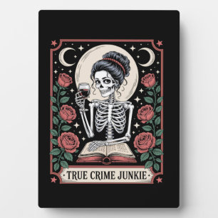 Halloween True Crime Junkie Tarot Card Plaque