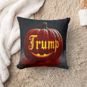 Halloween Trump Jack-o-lantern In Mist Cushion