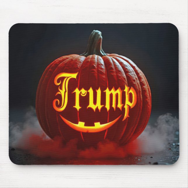 Halloween Trump Jack-o-lantern In Mist Mouse Pad (Front)