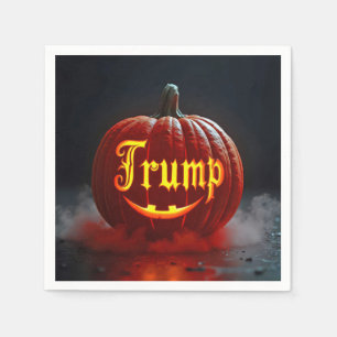 Halloween Trump Jack-o-lantern In Mist Napkin