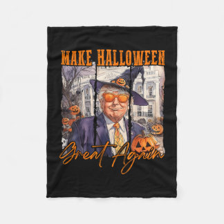 Halloween Trump Make Halloween Great Pumpkin Trump Fleece Blanket