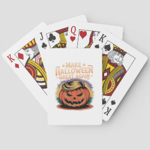 Halloween Trumpkin Design Playing Cards