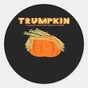Halloween Trumpkin Donald Funny Pumpkin Make Hallo Classic Round Sticker