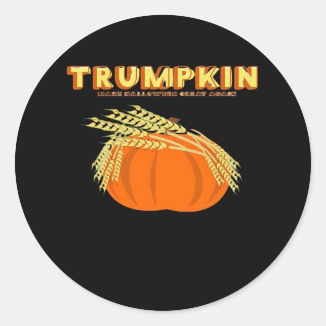 Halloween Trumpkin Donald Funny Pumpkin Make Hallo Classic Round Sticker (Front)