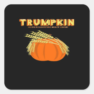 Halloween Trumpkin Donald Funny Pumpkin Make Hallo Square Sticker