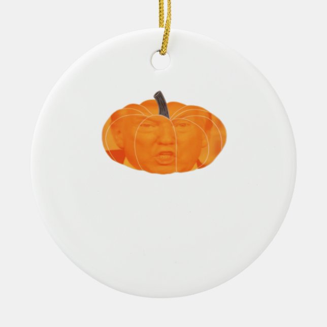 Halloween Trumpkin Extra  Classic Ceramic Ornament (Front)