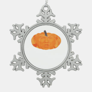 Halloween Trumpkin Extra Classic Snowflake Pewter Christmas Ornament