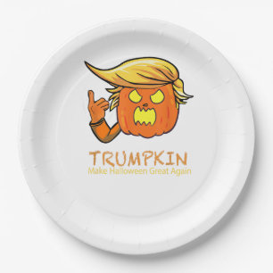 Halloween Trumpkin Funny – Classic Costume Design Paper Plate