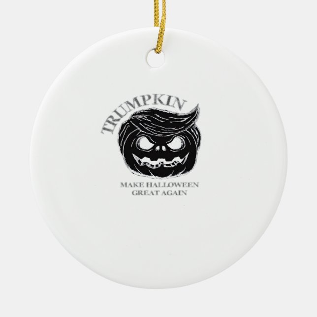Halloween Trumpkin  Funny & Cute Halloween Costume Ceramic Ornament (Front)