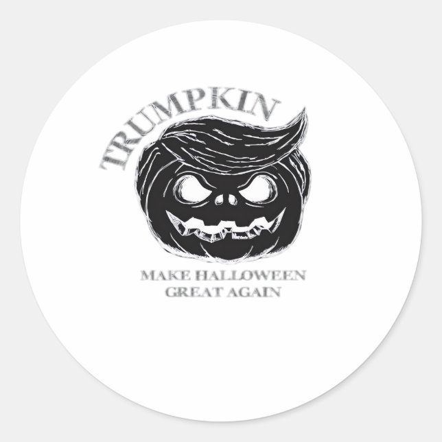 Halloween Trumpkin  Funny & Cute Halloween Costume Classic Round Sticker (Front)