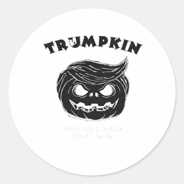 Halloween Trumpkin  Funny Halloween Costume Classic Round Sticker (Front)