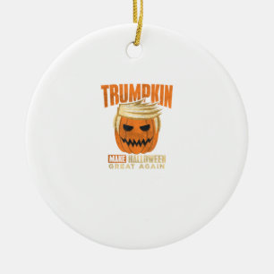 Halloween Trumpkin Funny Make America Great Ceramic Ornament