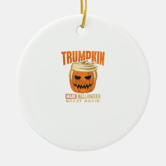 Halloween Trumpkin Funny Make America Great Ceramic Ornament (Front)