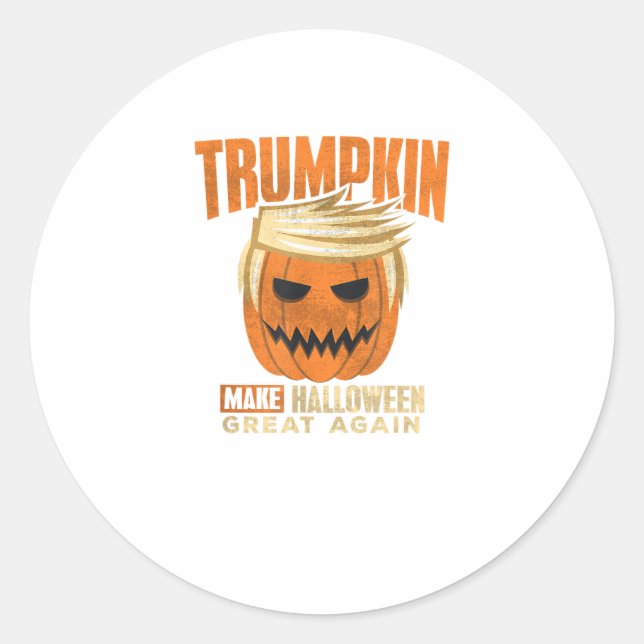 Halloween Trumpkin Funny Make America Great Classic Round Sticker (Front)