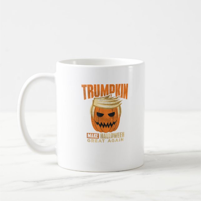 Halloween Trumpkin Funny Make America Great Coffee Mug (Left)