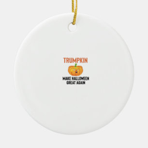 Halloween Trumpkin – Funny Pumpkin Graphic for Hal Ceramic Ornament