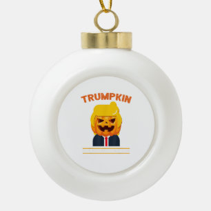 Halloween Trumpkin Funny Pumpkin Halloween Ceramic Ball Christmas Ornament