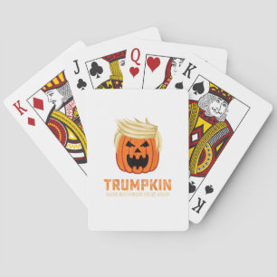 Halloween Trumpkin Funny – Spooky Parody Slogan Playing Cards