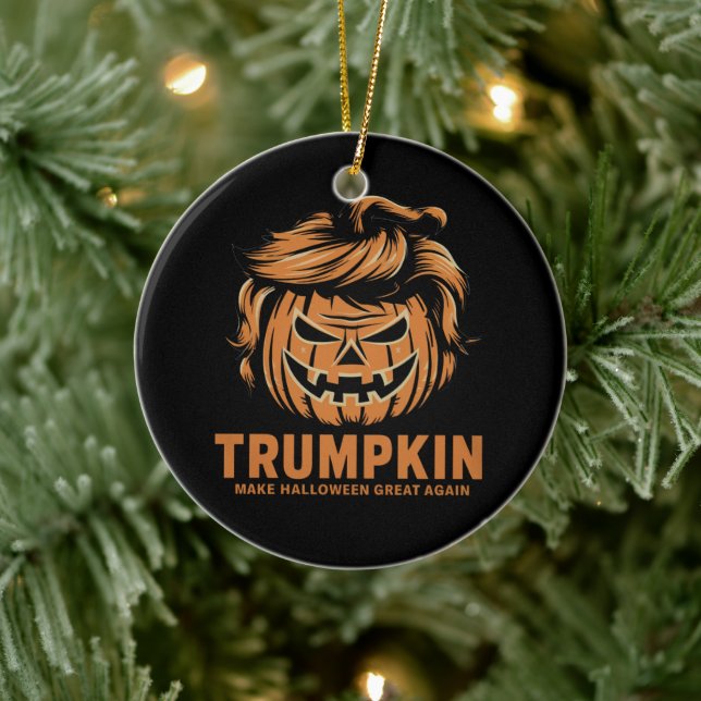 Halloween Trumpkin Make Halloween Great Again  Ceramic Ornament (Tree)