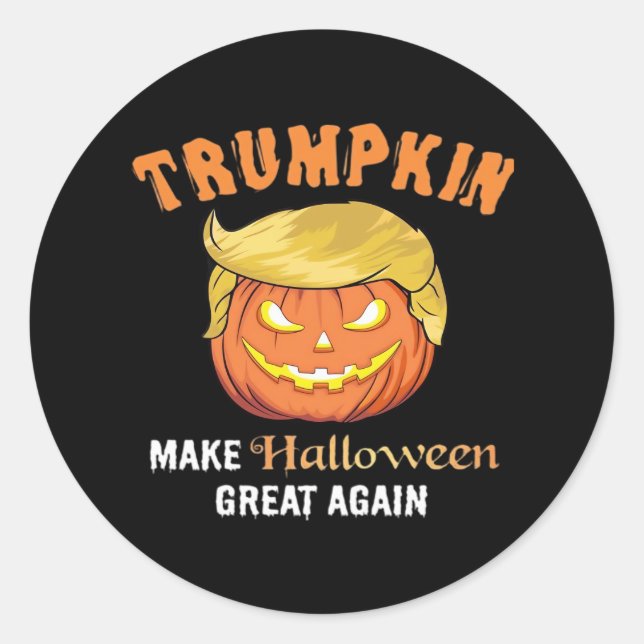 Halloween Trumpkin - Make Halloween Great Again  Classic Round Sticker (Front)