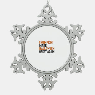 Halloween Trumpkin – Make Halloween Great Again Fu Snowflake Pewter Christmas Ornament