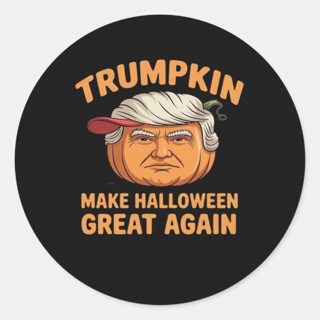 Halloween Trumpkin Make Halloween Great Again Funn Classic Round Sticker (Front)