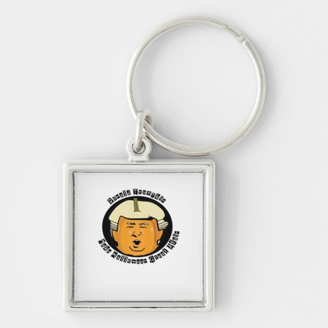 Halloween Trumpkin Pumpkin Classic Key Ring (Front)