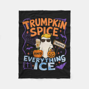 Halloween Trumpkin Sce And Everything Ice Pumpkin  Fleece Blanket