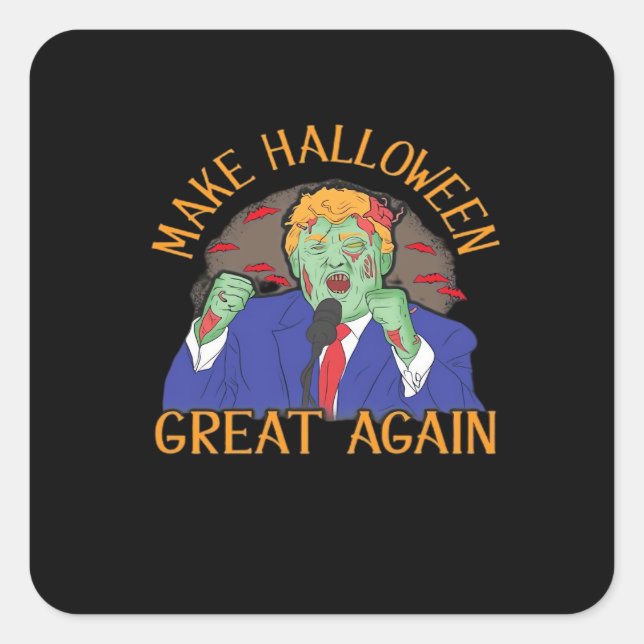 Halloween  Trumpkin Tri-Blend Square Sticker (Front)