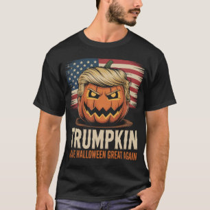 Halloween Trumpkin Us Flag T-Shirt