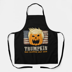 Halloween Trumpkin Vintage US Flag Funny Apron
