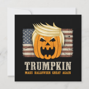 Halloween Trumpkin Vintage US Flag Funny Invitation