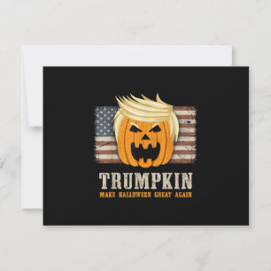 Halloween Trumpkin Vintage US Flag Funny RSVP Card