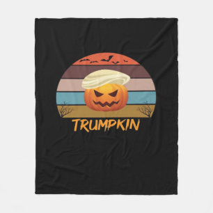 Halloween Trumpkin Vintage Us Fleece Blanket