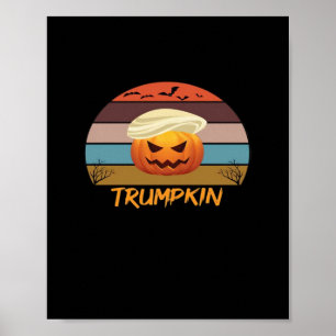 Halloween Trumpkin Vintage Us Poster