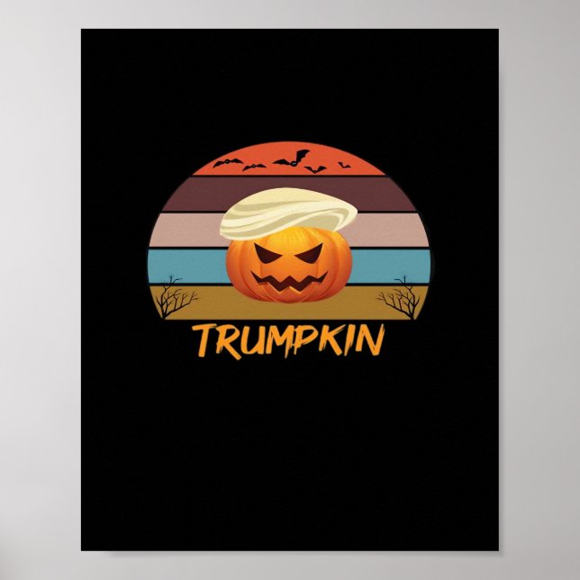 Halloween Trumpkin Vintage Us Poster (Front)