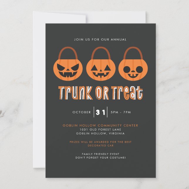 Halloween Trunk or Treat Invitation (Front)